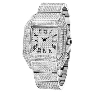 MISSFOX Square Men's Watch Waterproof Luxury Brand Ice Out Diamond Classic Watches For Male Roman Numerals Dropshipping Clock