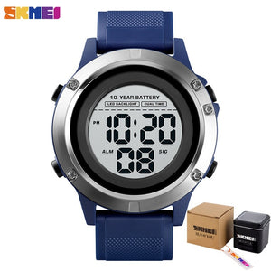 SKMEI LED Dual Time Wrist Watches Mens Sport Digital Mens Watch Waterproof Ten Year Battery Alarm Chrono Clock montre homme 1518