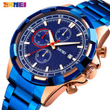 SKMEI Three Eyes Dial Mens Watches Stopwatch Date Quartz Men Wrist Watch Luminous Pointer Fashion Male Clock reloj hombre 9192