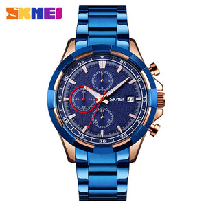 SKMEI Three Eyes Dial Mens Watches Stopwatch Date Quartz Men Wrist Watch Luminous Pointer Fashion Male Clock reloj hombre 9192