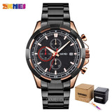 SKMEI Three Eyes Dial Mens Watches Stopwatch Date Quartz Men Wrist Watch Luminous Pointer Fashion Male Clock reloj hombre 9192