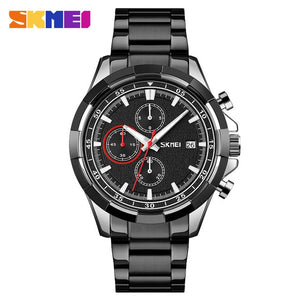 SKMEI Three Eyes Dial Mens Watches Stopwatch Date Quartz Men Wrist Watch Luminous Pointer Fashion Male Clock reloj hombre 9192