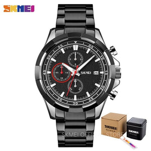 SKMEI Three Eyes Dial Mens Watches Stopwatch Date Quartz Men Wrist Watch Luminous Pointer Fashion Male Clock reloj hombre 9192