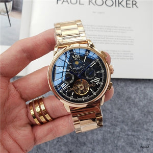 Patek- Philippe- New Automatic Mechanical Men Watch Silver Blue Stainless Steel Transparent Sapphire Glass AAA Glide Watches 188