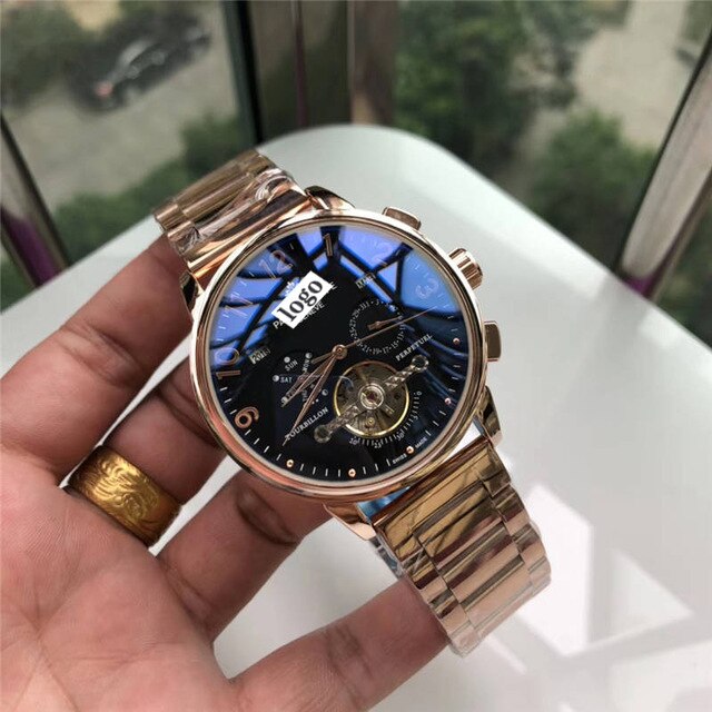 Clock Men's Watch Business High Quality Mechanical Watch Waterproof Luminous Stainless Steel