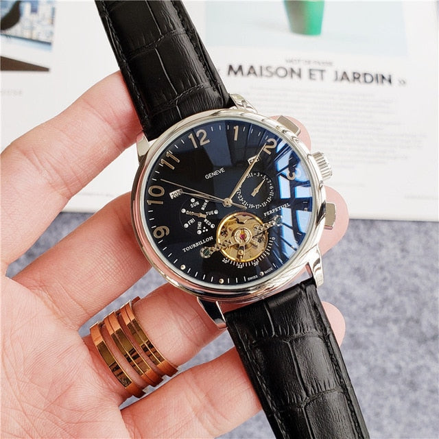 Patek same replacement watch designer Automatic Mechanical WristWatch Top Luxury Philippe Men's Tourbillon clock steel watchband