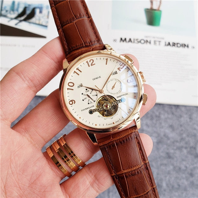 Patek same replacement watch designer Automatic Mechanical WristWatch Top Luxury Philippe Men's Tourbillon clock steel watchband