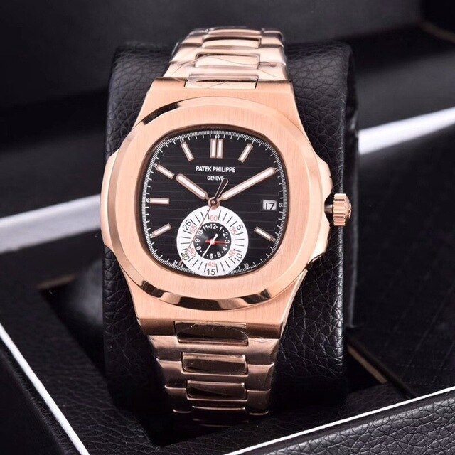 Patek- Philippe- New Automatic Mechanical Men Watch Silver Blue Stainless Steel Transparent Sapphire Glass Glide Watches 91633