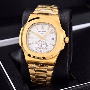 Patek- Philippe- New Automatic Mechanical Men Watch Silver Blue Stainless Steel Transparent Sapphire Glass Glide Watches 91633