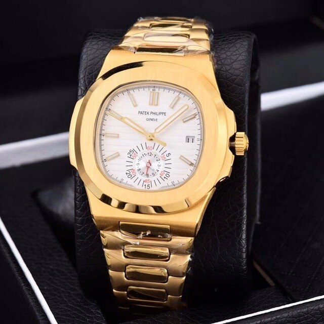 Patek- Philippe- New Automatic Mechanical Men Watch Silver Blue Stainless Steel Transparent Sapphire Glass Glide Watches 91633