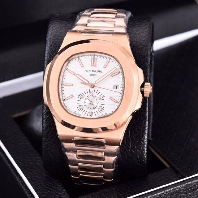 Patek- Philippe- New Automatic Mechanical Men Watch Silver Blue Stainless Steel Transparent Sapphire Glass Glide Watches 91633