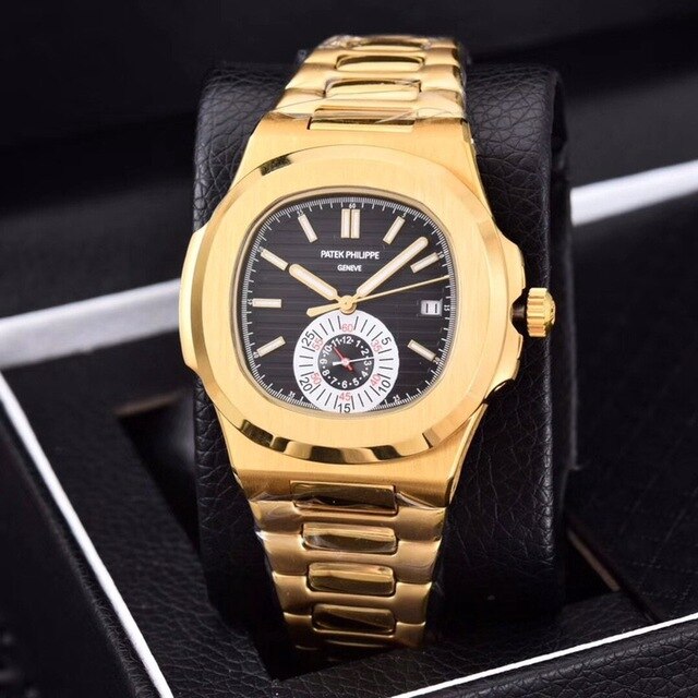 Patek- Philippe- New Automatic Mechanical Men Watch Silver Blue Stainless Steel Transparent Sapphire Glass Glide Watches 91633