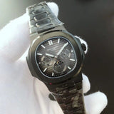 Patek- Philippe- New Automatic Mechanical Men Watch Silver Blue Stainless Steel Transparent Sapphire Glass Glide Watches 8654
