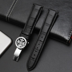 High quality  leather strap19mm 20mm 21mm 22mm PP folding clasp suitable for Patek Philippe watch strap