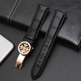 High quality  leather strap19mm 20mm 21mm 22mm PP folding clasp suitable for Patek Philippe watch strap