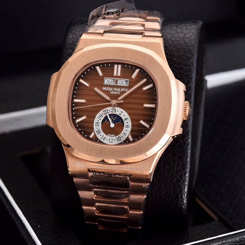 Patek- Philippe- New Automatic Mechanical Men Watch Silver Blue Stainless Steel Transparent Sapphire Glass Glide Watches 13435