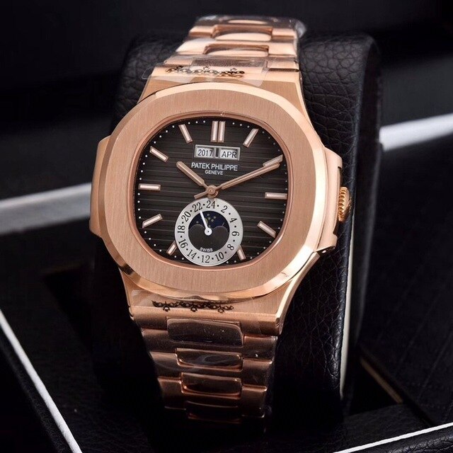 Patek- Philippe- New Automatic Mechanical Men Watch Silver Blue Stainless Steel Transparent Sapphire Glass Glide Watches 13435