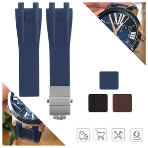 Rubber Watchband Steel Buckle Silicone Watch Band Strap for Ulysse Nardin EXECUTIVE Blue Black Brown 26*20mm Watch Strap
