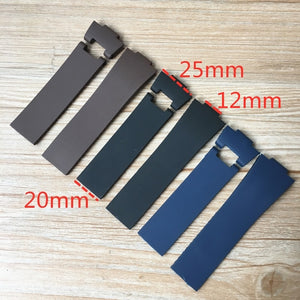Black Brown Blue Waterproof Silicone Rubber watch band Wrist WatchBand Belt