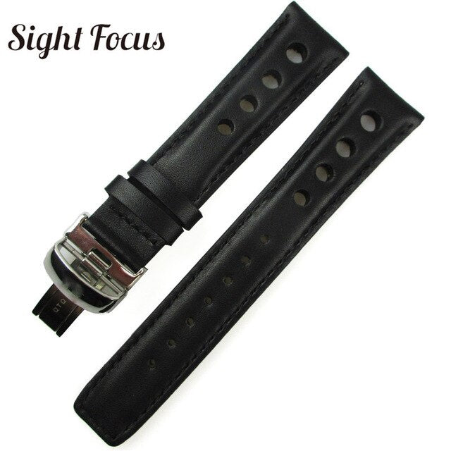 20mm Orange Red Stitching  Watchband