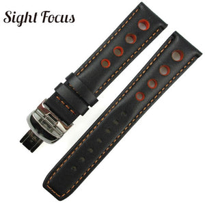 20mm Orange Red Stitching  Watchband