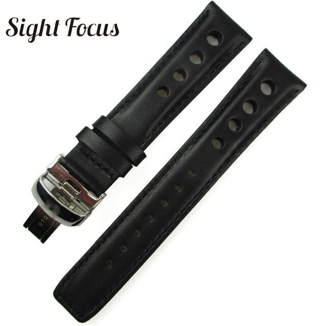 20mm Orange Red Stitched  Watchband