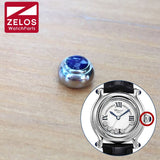 steel blue sapphire crystal crown for Chopard Happy Diamonds quartz watch