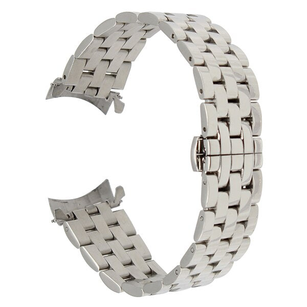 Stainless Steel Watchband Curved End Strap for Patek Philippe Blancpain Watch Band Butterfly Clasp Wrist Bracelet 18 20 22 24mm