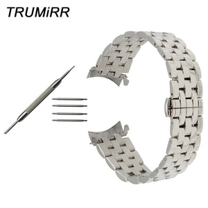 Stainless Steel Watchband Curved End Strap for Patek Philippe Blancpain Watch Band Butterfly Clasp Wrist Bracelet 18 20 22 24mm