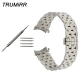 Stainless Steel Watchband Curved End Strap for Patek Philippe Blancpain Watch Band Butterfly Clasp Wrist Bracelet 18 20 22 24mm