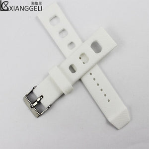 Watch accessories 20mm silicone strap  For Omega Chopard Tissot pin buckle men and ladies outdoor sport waterproof watch straps